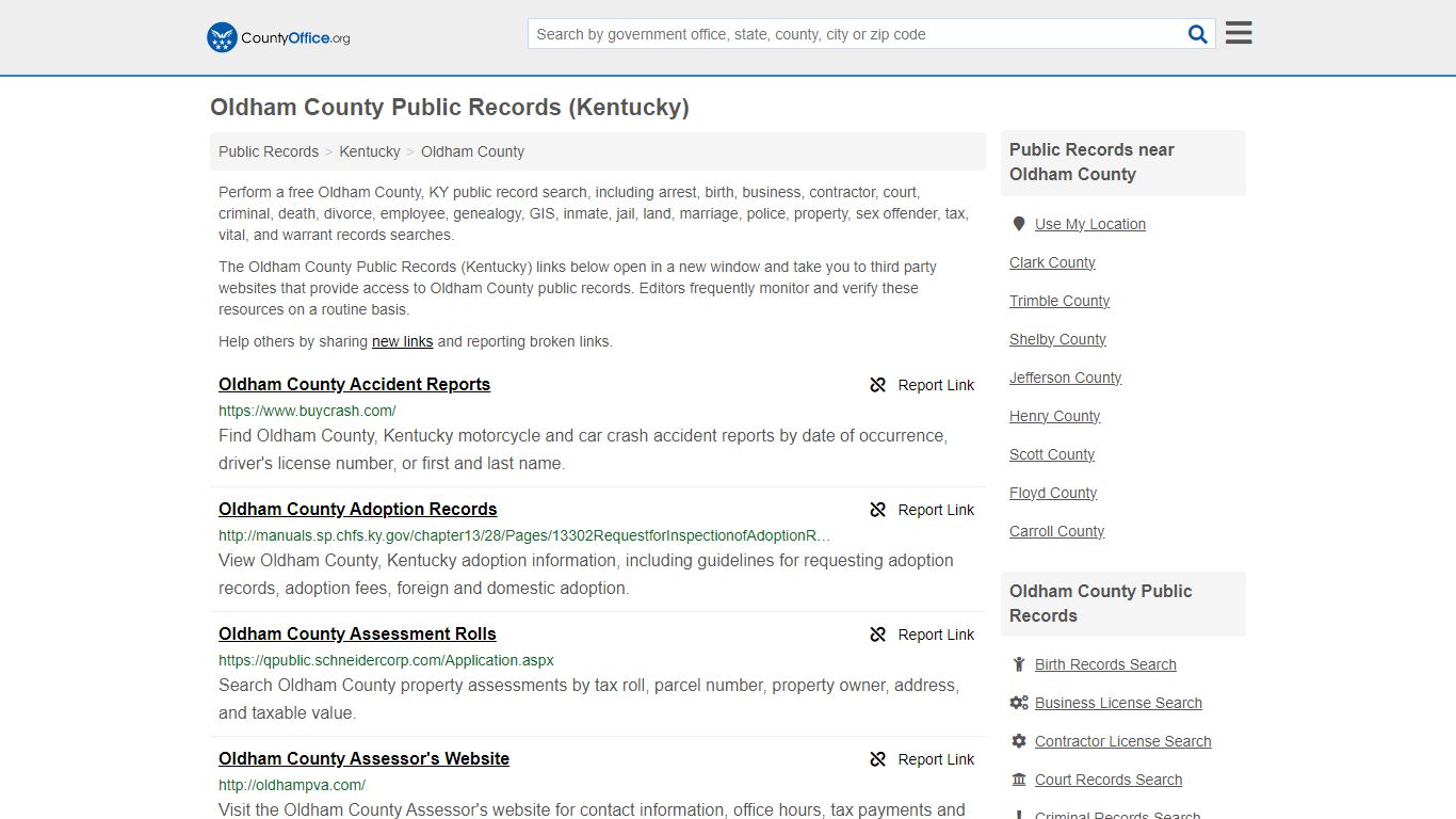 Oldham County Public Records (Kentucky) - County Office